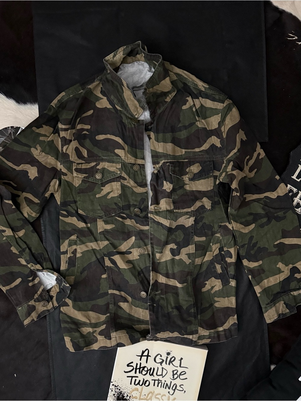 Camo Military-Style Utility Jacket - Green/Brown